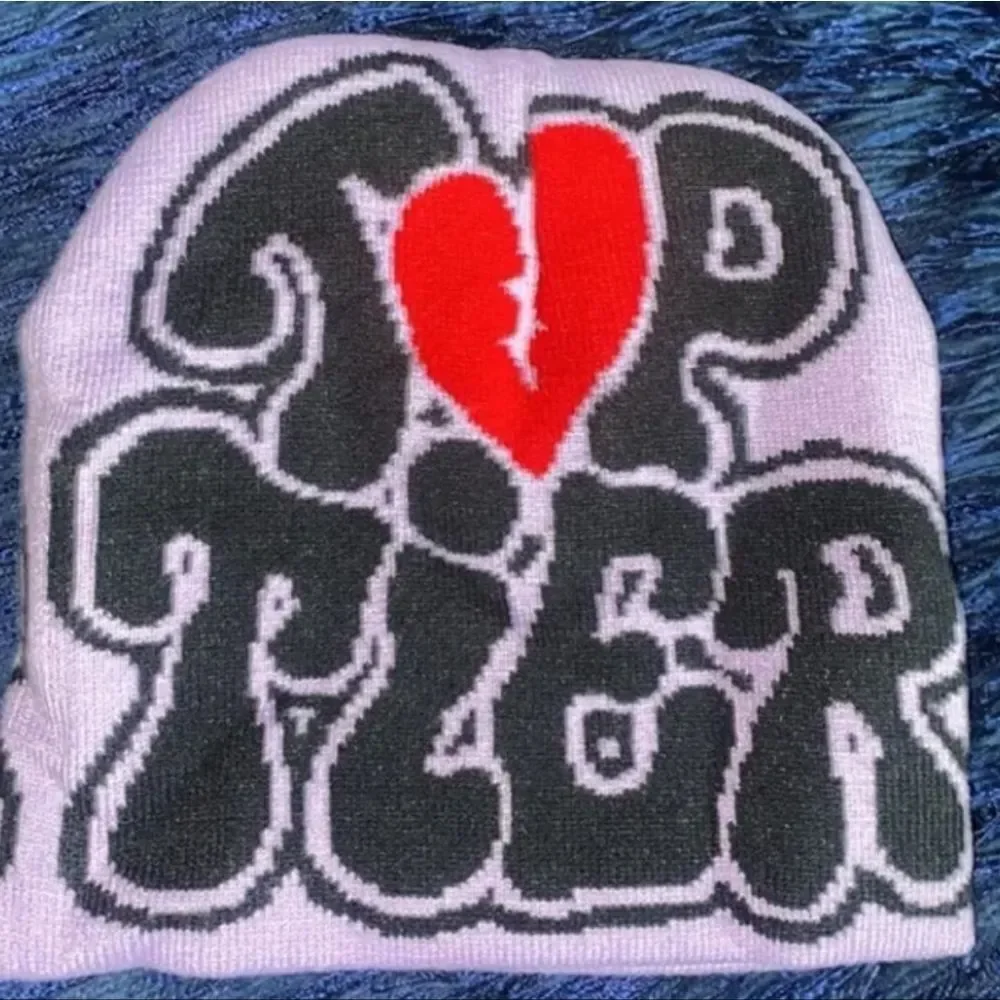 Top Tier Purple Beanie with Red Heart